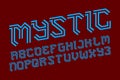 Mystic alphabet. Gaming stylized font. Isolated english alphabet
