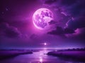 Mystic Amethyst Moon: Purple Sky Brilliance