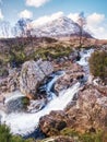 Mystic atmosphere awithin trek t River Etive in Glencoe moutains Royalty Free Stock Photo