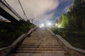 old abandoned stairway paved path way, autumn season gothic concept Royalty Free Stock Photo