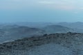 Mystic blue morning landscape view on negev judean desert in Israel