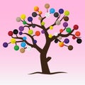 Mystic button tree with color buttons for clothing