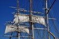 Mystic, CT: Sails and Masts of 1841 Whaling Ship