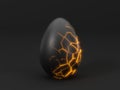 Mystic easter egg with cracks. 3d illustration