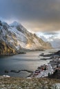 Mystic evening landscape on Lofoten islands, Royalty Free Stock Photo