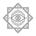 Mystic evil eye prints, line art esoteric sign. Occult symbol