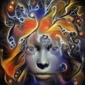 Mystic face. Abstract painting Royalty Free Stock Photo