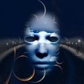 Mystic Face. 3D Rendering Royalty Free Stock Photo