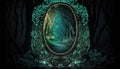 The Mystic Fluorescent Mirror of the Forest. Generative AI Royalty Free Stock Photo