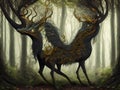 Mystic forest creature, Generative AI Illustration Royalty Free Stock Photo