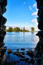 Mystic Grotto with views of Lake Schwerin. Mecklenburg-Vorpommern, Germany