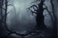 Misterious Night Foggy Forest AI Generated