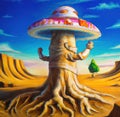 Mystic Mushroom Kingdom: Exploring the Otherworldly Fungi of the Desert Royalty Free Stock Photo
