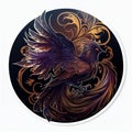 Mystic phoenix sticker. AI Generated