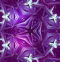 Mystic purple neon ultra violet caleidoscopic mandala of Third Eye - Agna chakra Royalty Free Stock Photo