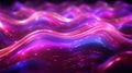 Mystic Radiance: Abstract Futuristic Background with Magenta Glowing Neon Waves and Bokeh Lights