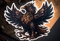 Mystic raven sticker. AI Generated