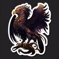 Mystic raven sticker. AI Generated