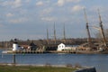 Replica of 18th Century Seaport Village in Mystic Connecticit Royalty Free Stock Photo