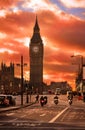 Mystic sunset at Big Ben, London city