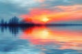 Mystic Sunset Reflection Royalty Free Stock Photo