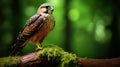 Mystic Symbolism: Falcon Perched On Wood Branch In Dreamlike Photograph