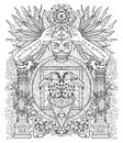 Mystic vector illustration with gothic and esoteric symbols