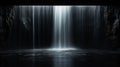 Mystic Waterfall in a Cavern with Ethereal Light. Generative ai Royalty Free Stock Photo