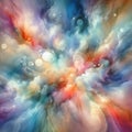 A mystical abstract watercolor painting with ethereal colors a