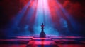 A mystical background accompanies the dark king chess piece on the board Royalty Free Stock Photo