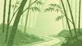 Mystical Bamboo Forest Path Vector Illustration Generative AI Royalty Free Stock Photo