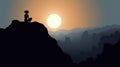 Mystical Beauty Unveiled: The Enchanting Silhouette of a Girl in the Majestic Mountains