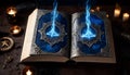 Mystical Book with Blue Essence