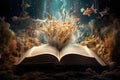 Mystical book with flying birds. Halloween concept. 3D rendering, AI Generated Royalty Free Stock Photo