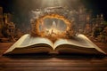 Mystical book. Magic fantasy world.