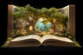 Mystical book. Magic fantasy world.