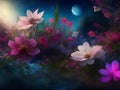 Mystical Botanical Haven: Imaginative Fantasy Flower Wallpaper