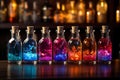 Mystical Brews: Bottled Colorful Magic Potions. Generative By Ai