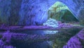 Mystical cave in bright fantastic colors