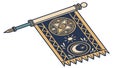Mystical Celestial Scroll with Moon and Sun Symbols, vector design Generative AI Royalty Free Stock Photo