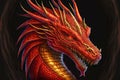 Mystical Chinese red dragons grinned and angrily watching Royalty Free Stock Photo