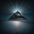 Mystical Counterlight Illuminating Mont-Saint-Michel