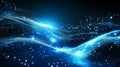 Mystical dark blue space with digital code streams and binary numbers Royalty Free Stock Photo