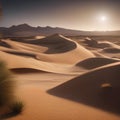 A mystical desert oasis with glowing sand dunes1