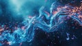 In a mystical display music notes and symbols take on a liquid form cascading and intertwining in a wondrous display of