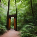 A mystical door in the middle of a dense forest, beckoning explorers to discover what lies beyond1, Generative AI