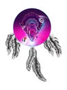 Cosmic Dreamcatcher with indian Royalty Free Stock Photo