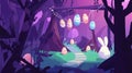 Mystical Easter Egg Forest With Hanging Decor Royalty Free Stock Photo