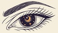 Mystical eye with celestial elements, symbolizing cosmic vision and inner worlds. vector design Generative AI Royalty Free Stock Photo