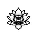 All-Seeing Eye Lotus Tattoo Design Royalty Free Stock Photo